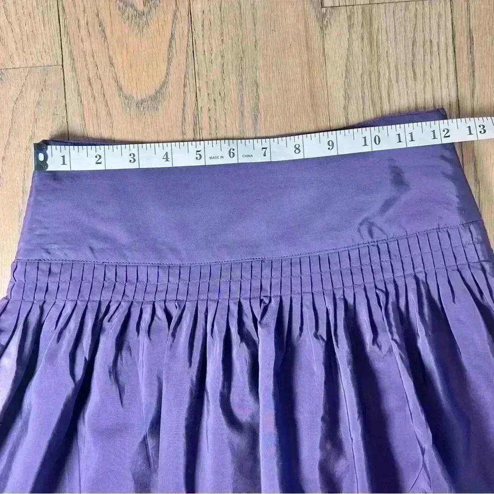 GAP Petite Women’s Satin Gathered Purple A-Line Skirt Size 0 Petite - Picture 7 of 12